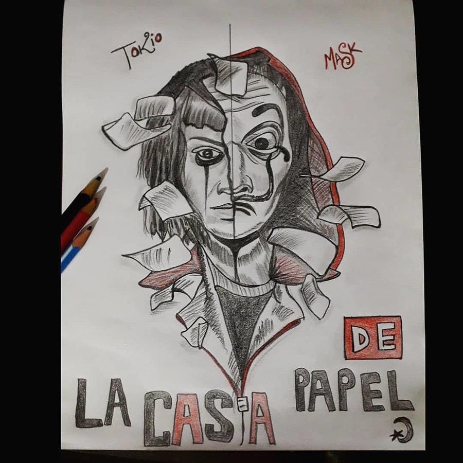 Tokio Drawn from La Casa De Papel