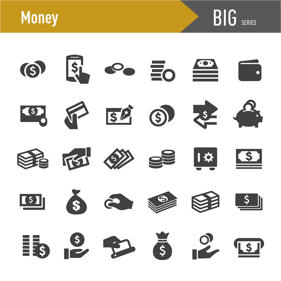 Money Icons - Big Series Drawing by -victor-