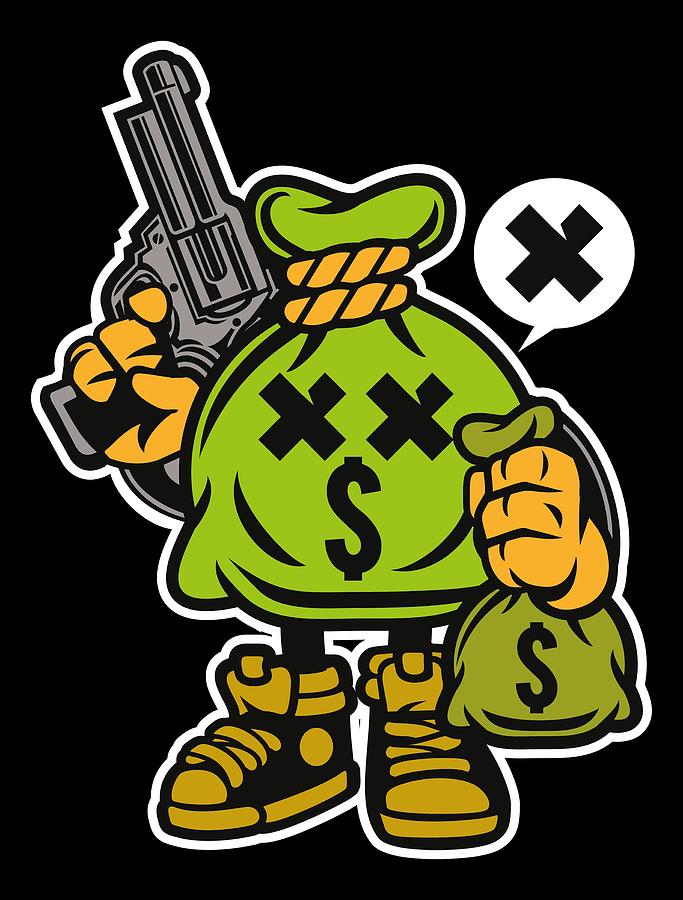 Money Sack Bandit Sticker by Long Shot - Fine Art America