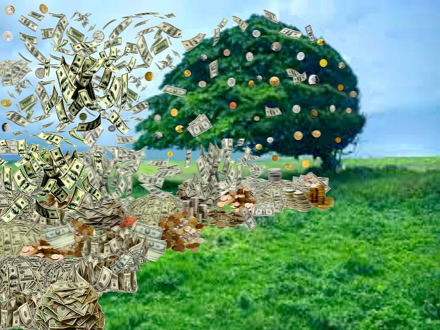 Money Tree2 . Digital Art by Karen Sullivan | Pixels