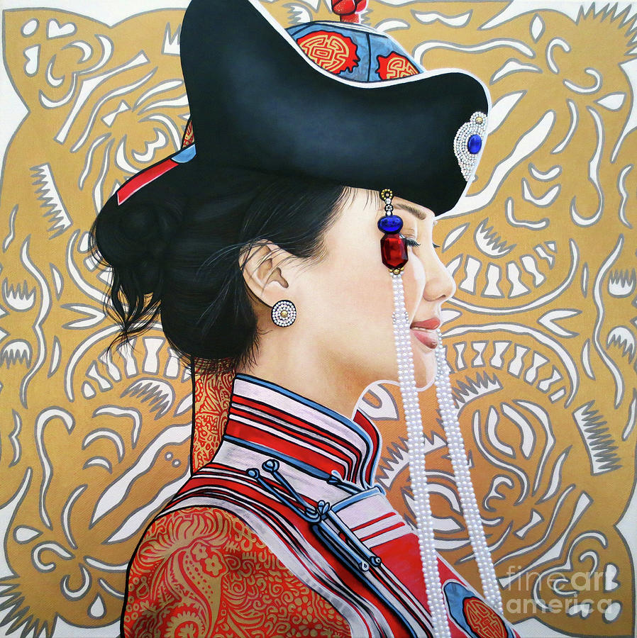 Mongolian Beauty Painting by Malinda Prudhomme