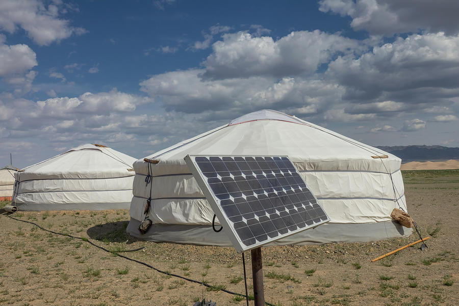 Mongolian yurt and solar panel Photograph by Mikhail Kokhanchikov