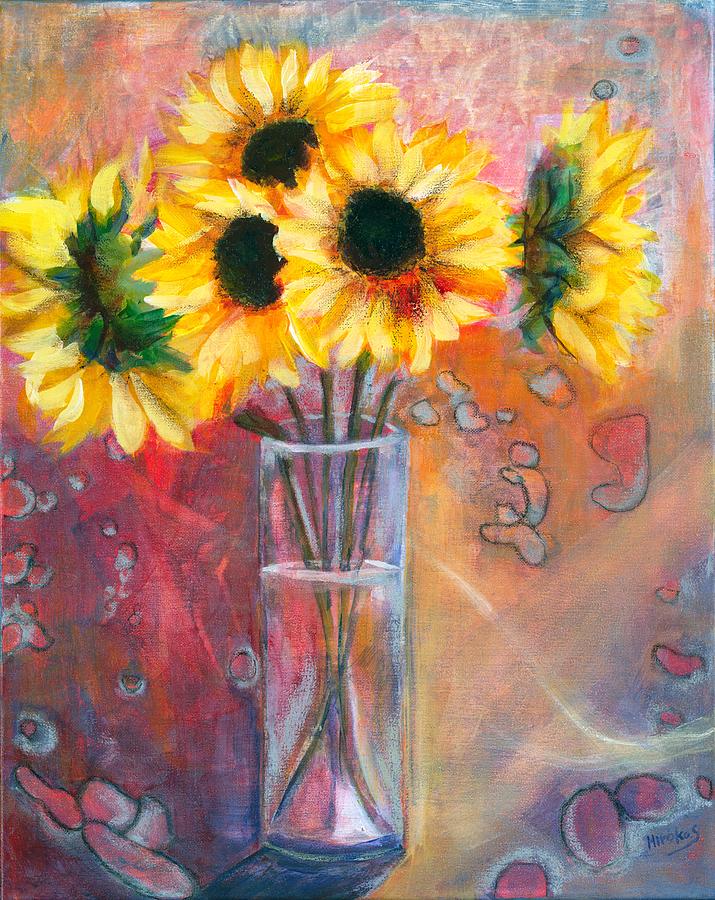 Monicas Sunflowers Painting by Hiroko Stumpf
