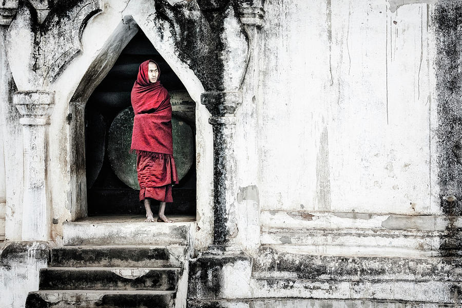 monk in Myin Ka Bar - Myanmar Photograph by Joana Kruse