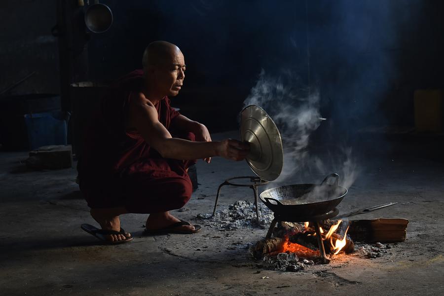 Monk in the kitchen Photograph by Robert Bociaga