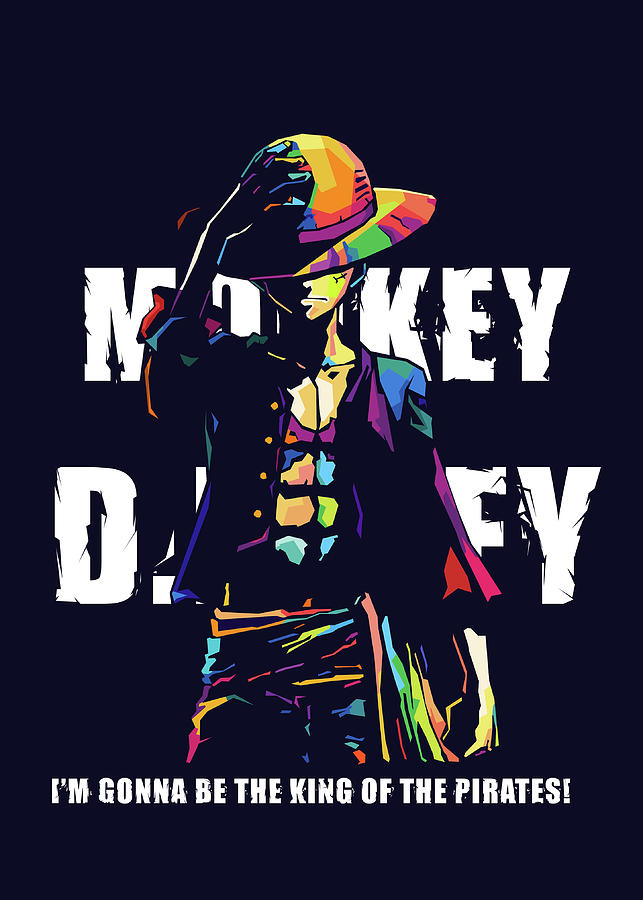 Monkey D Luffy Pop Art Digital Art by Ndesign Studio