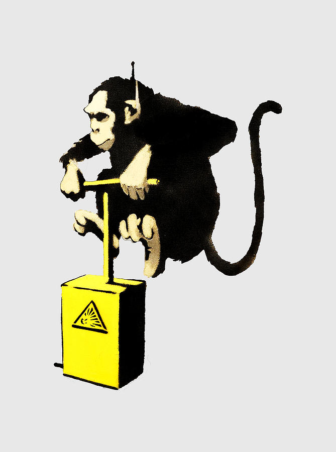 Monkey Detonator Drawing by My Banksy