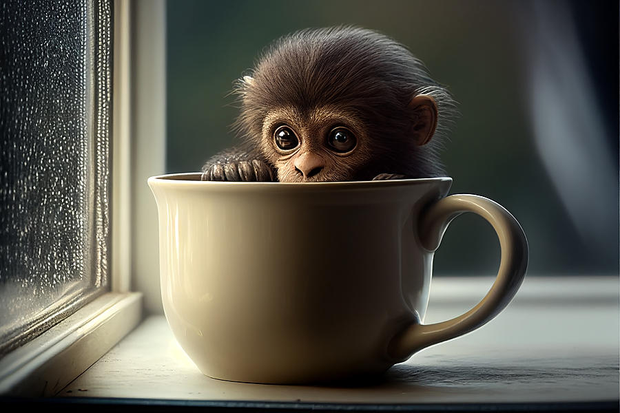 Monkey in the Cup Mixed Media by Ed Taylor
