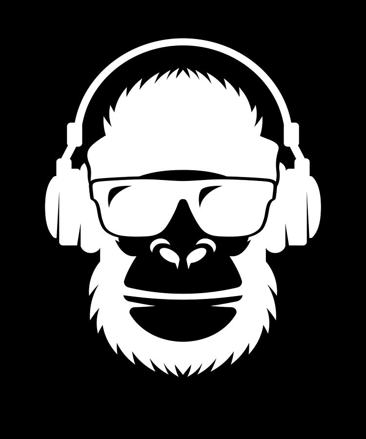 Monkey Kids Headphones Chimp Digital Art by Moon Tees | Fine Art America