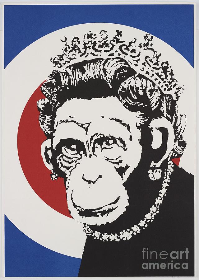 Royalty Mixed Media -  Monkey Queen unsigned by Banksy