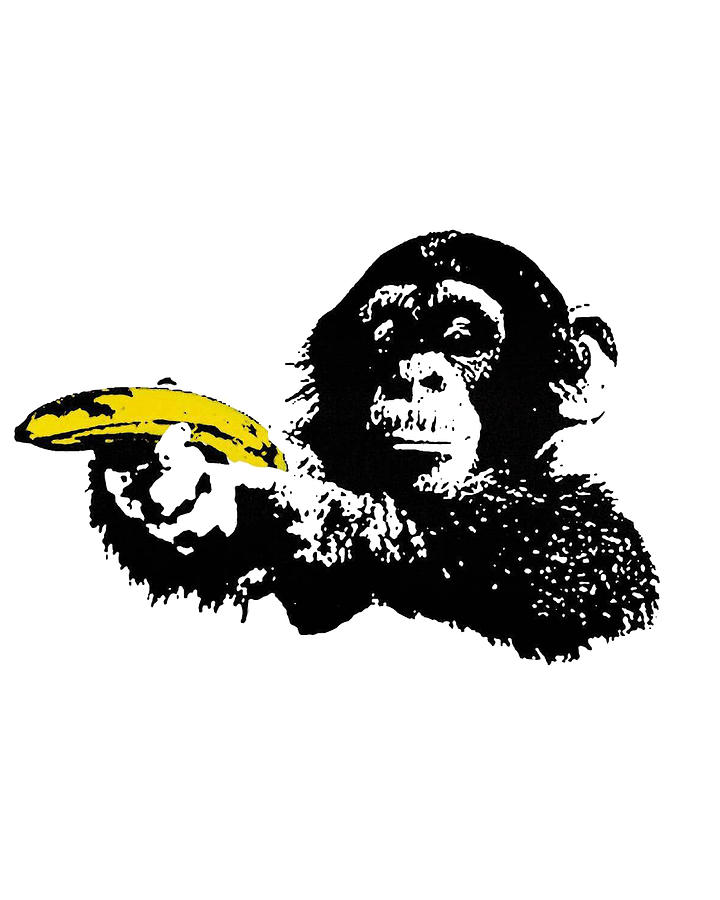 Monkey With Banana Pistol Mixed Media By Costumeart 