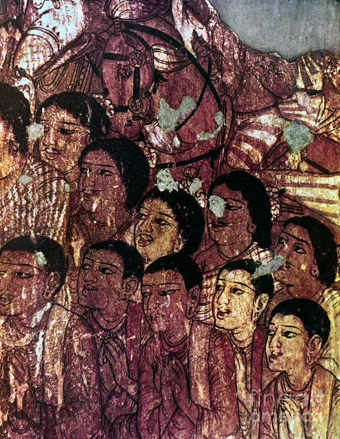 Monks At Buddhas Sermon Painting by Granger