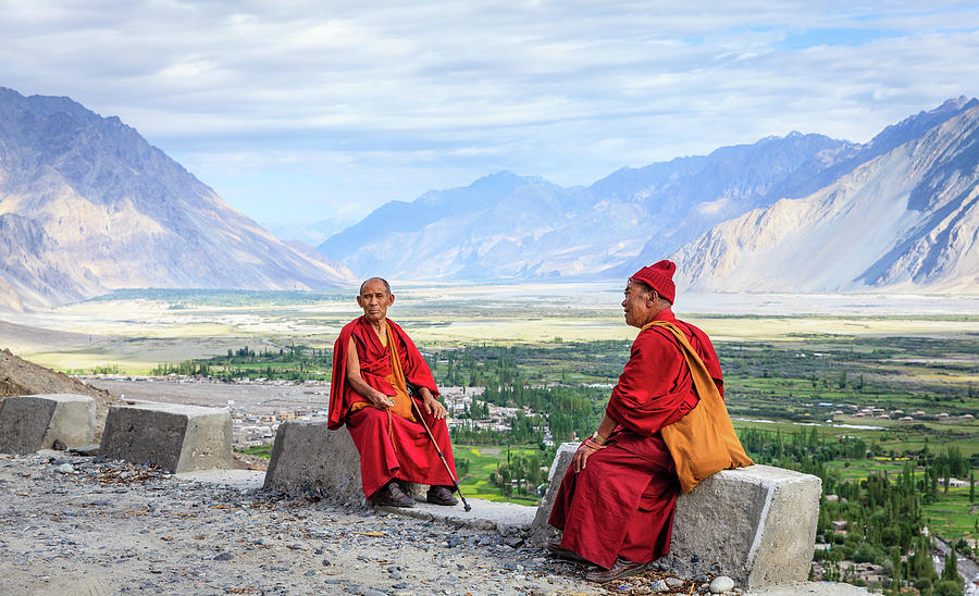 Monks from Diskit Monastery Photograph by Alexey Stiop