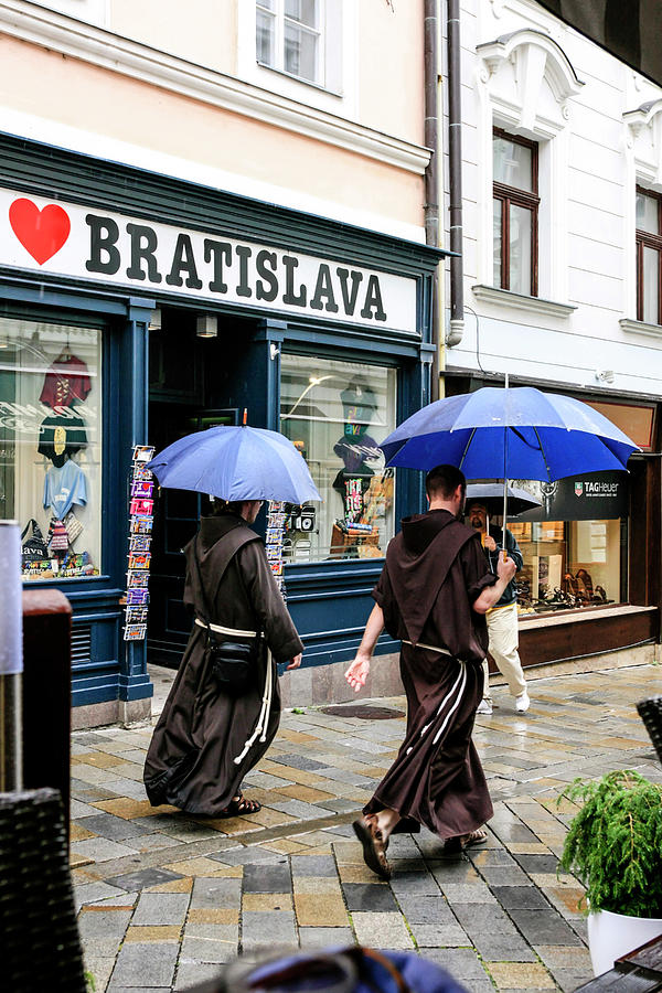 Monks in Bratislava Photograph by Chris Smith