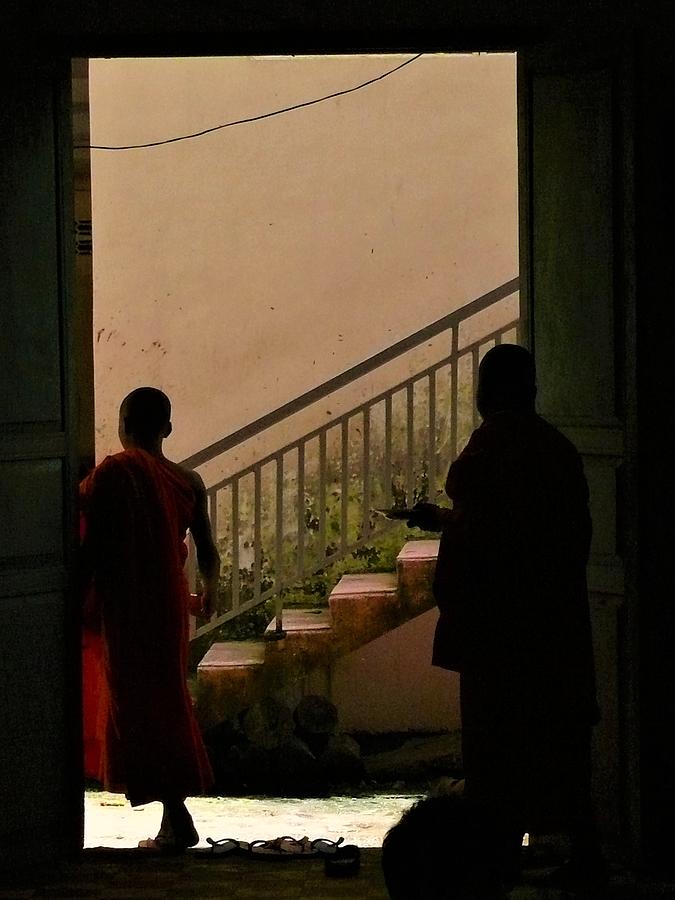 Monks in the door Photograph by Robert Bociaga