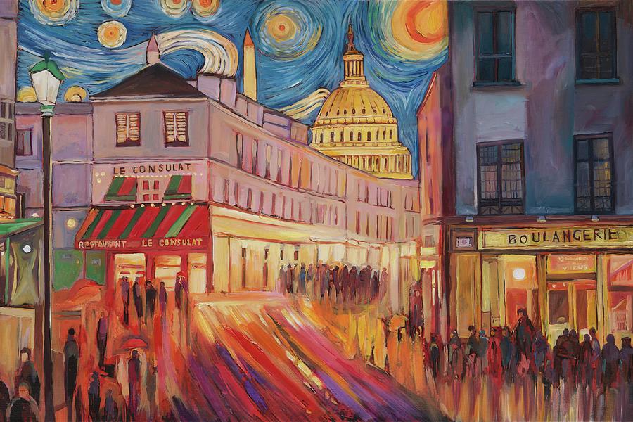 Paris Painting - Monmartre meets Capitol Hill by Zachary Sasim