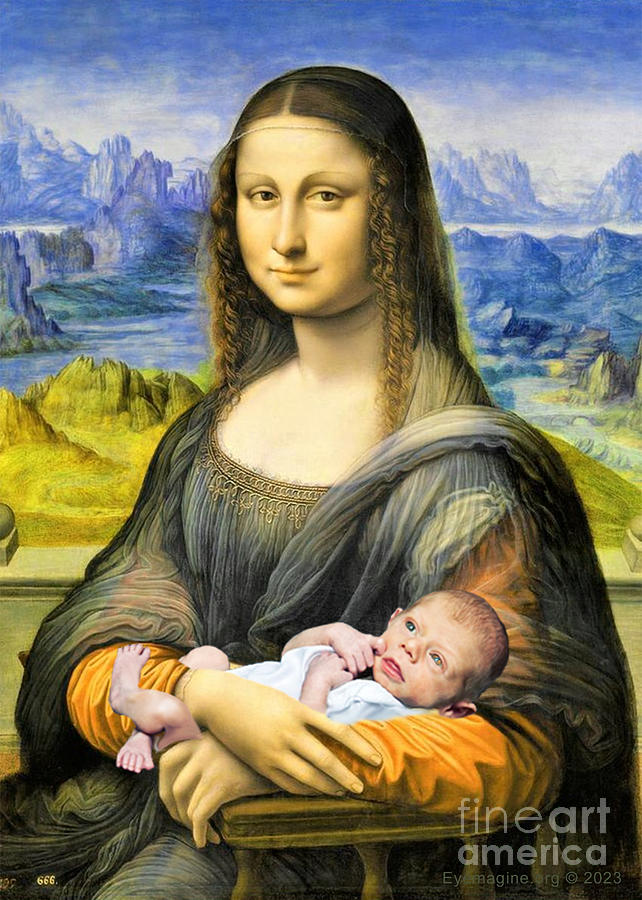 Leonardo Da Vinci Digital Art - Monna Lisa e Bambino by Ignatius Graffeo