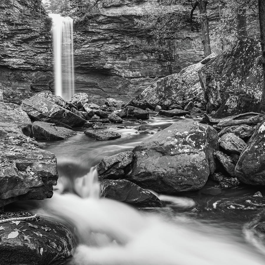 Monochrome Cascades Beneath Arkansas' Cedar Falls Photograph by Gregory ...