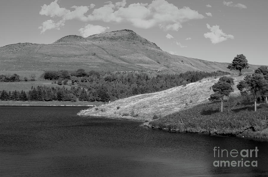 Monochrome Dove Stone Reservoir Photograph by Pics By Tony