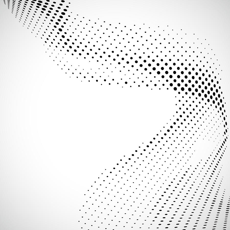 Monochrome halftone dots wavy pattern background Drawing by Naqiewei