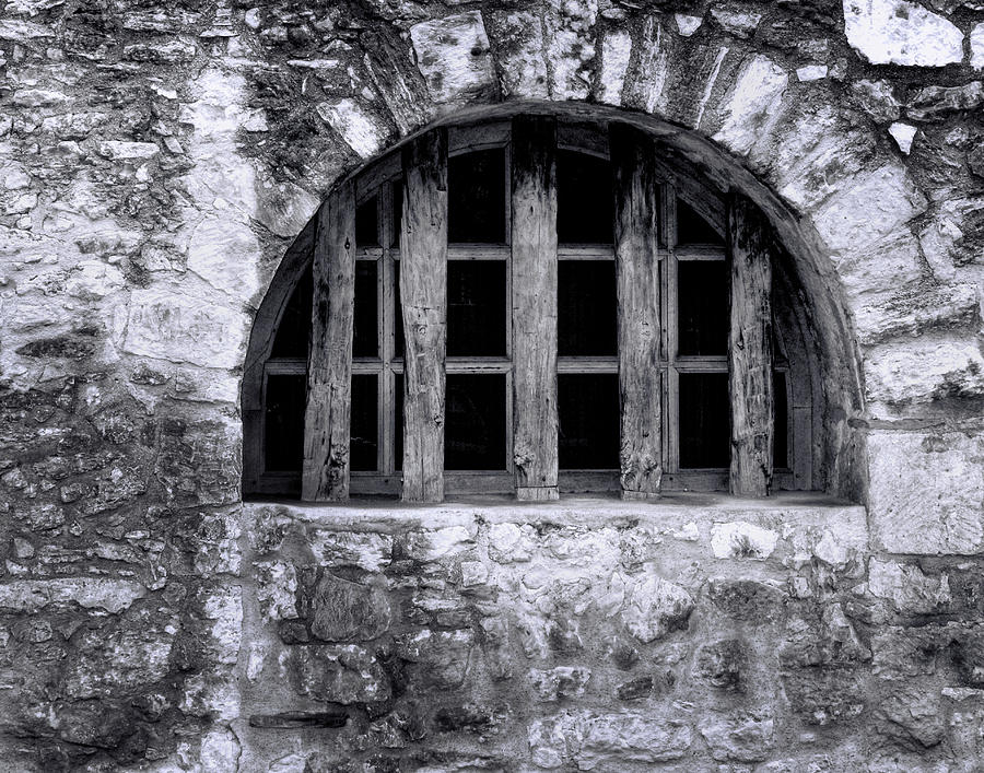 Monochrome Image of Spanish Mission Window Photograph by David and Carol Kelly