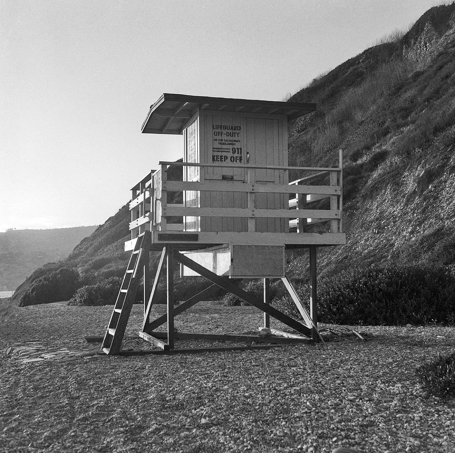 Monochrome Lifeguard Tower Photograph by Craig Brewer