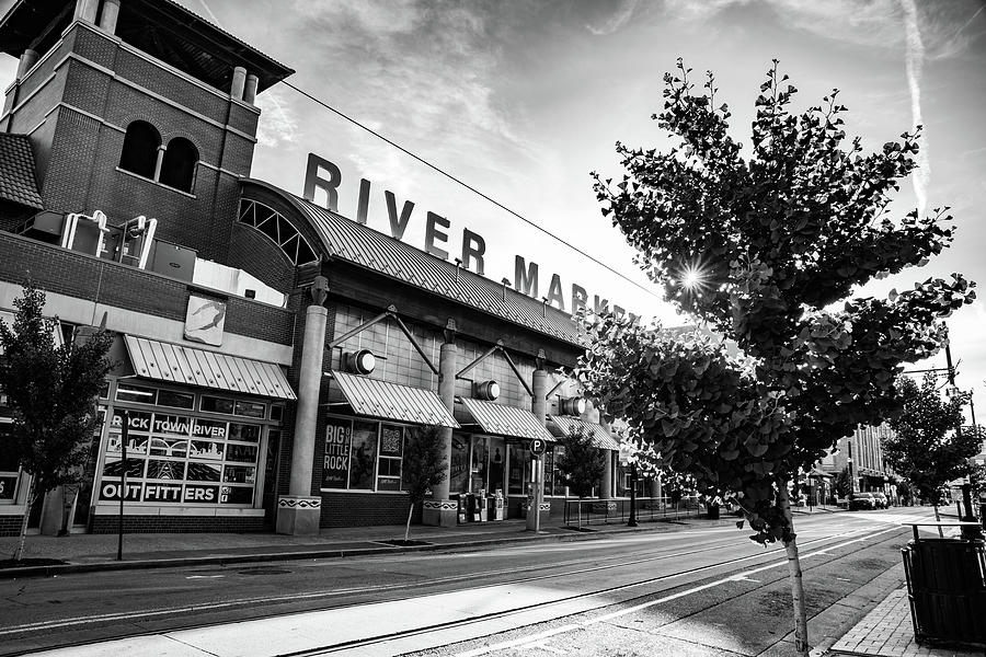 Monochrome Morning In The River Market District - Little Rock Arkansas Photograph by Gregory Ballos
