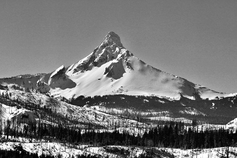 Monochrome, Mt Washington in winter snow Photograph by Brent Bunch