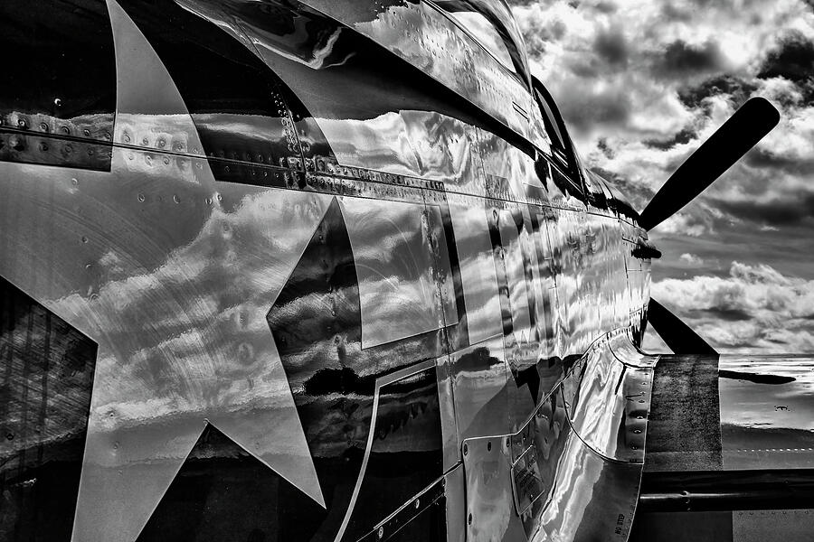 Monochrome Mustang Mirror Photograph by Chris Buff