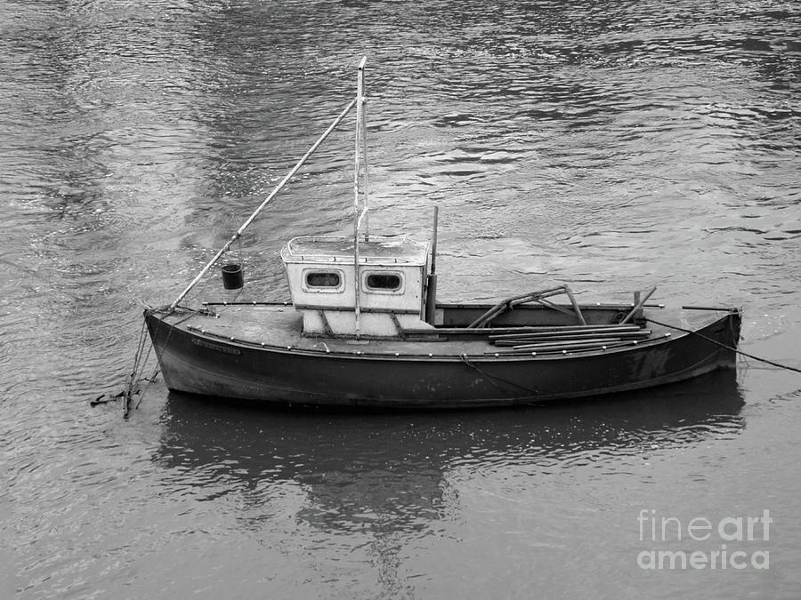 Monochrome picture of a tugboat Photograph by Pics By Tony