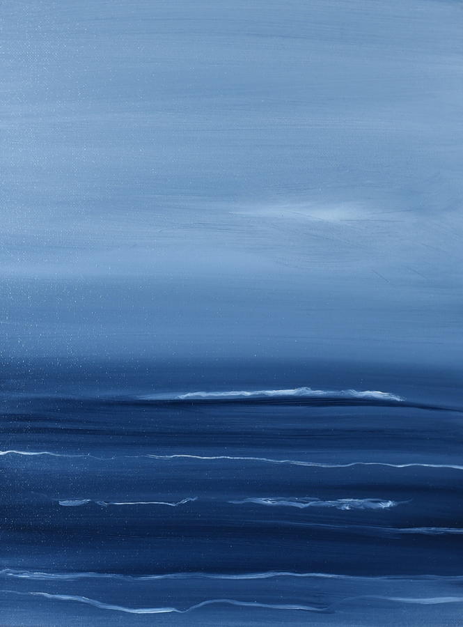 Monochrome Seascape Painting by Katy Hawk