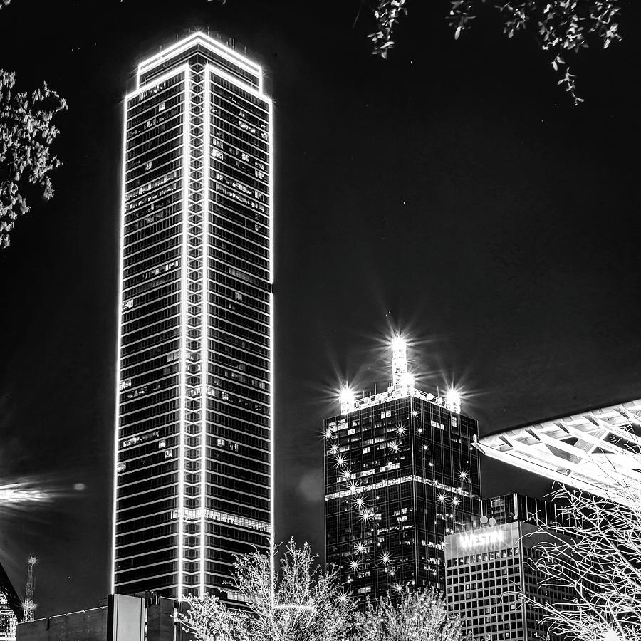 Monochrome Skyscrapers in Downtown Dallas Texas Photograph by Gregory Ballos