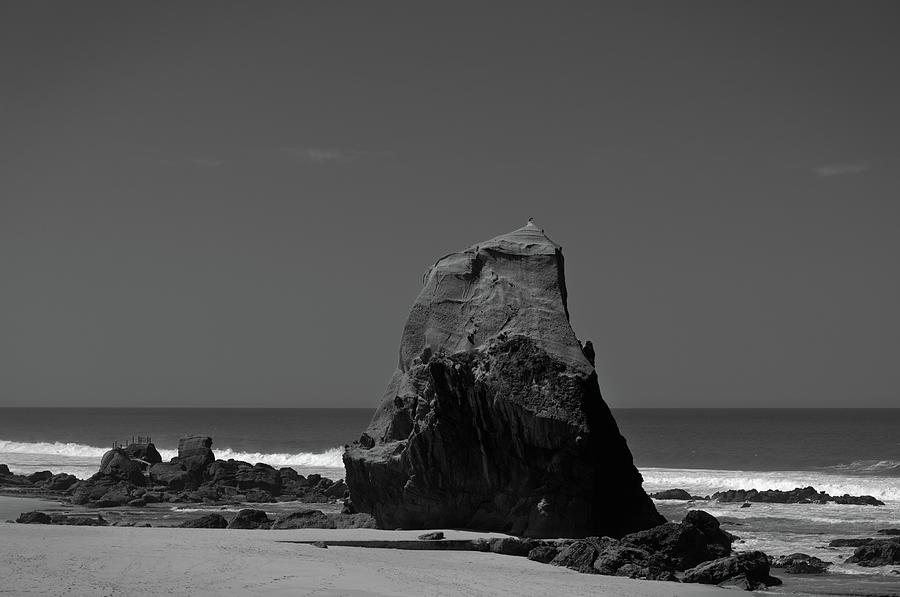 Summer Photograph - Monochromed Beach Scene in Santa Cruz by Angelo DeVal