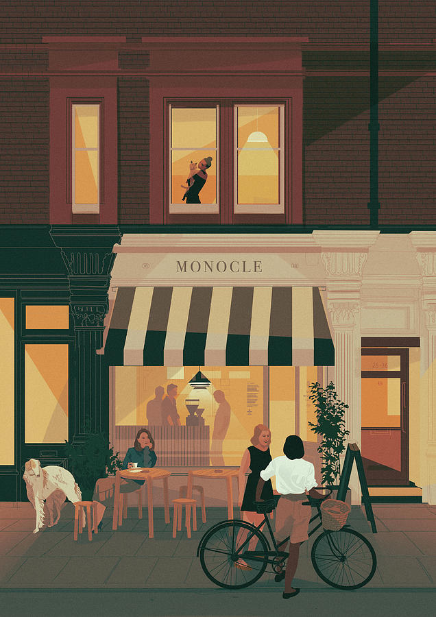 Monocle Cafe Digital Art by Darya Shnykina