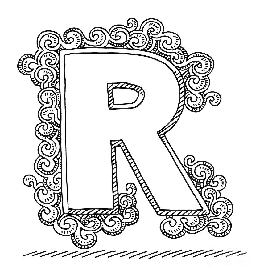 R Decorative Monogram Notebook 