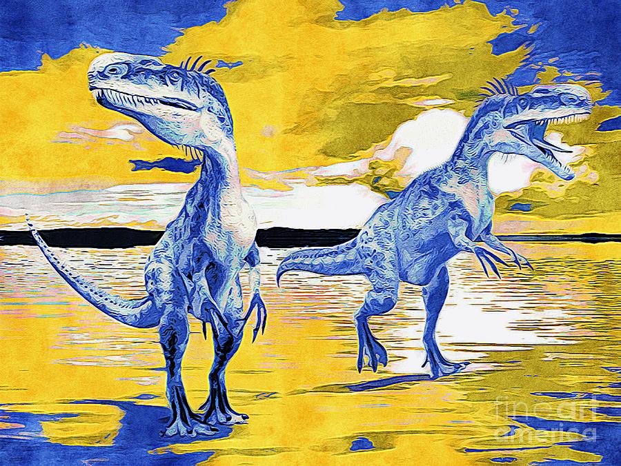Monolophosaurus Dinosaur Digital Art 02 Digital Art by Douglas Brown