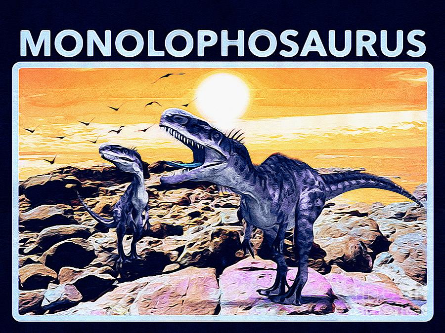 Prehistoric Digital Art - Monolophosaurus Dinosaur pr02 by Douglas Brown
