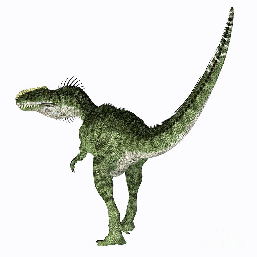 Monolophosaurus Dinosaur Tail Digital Art by Corey Ford