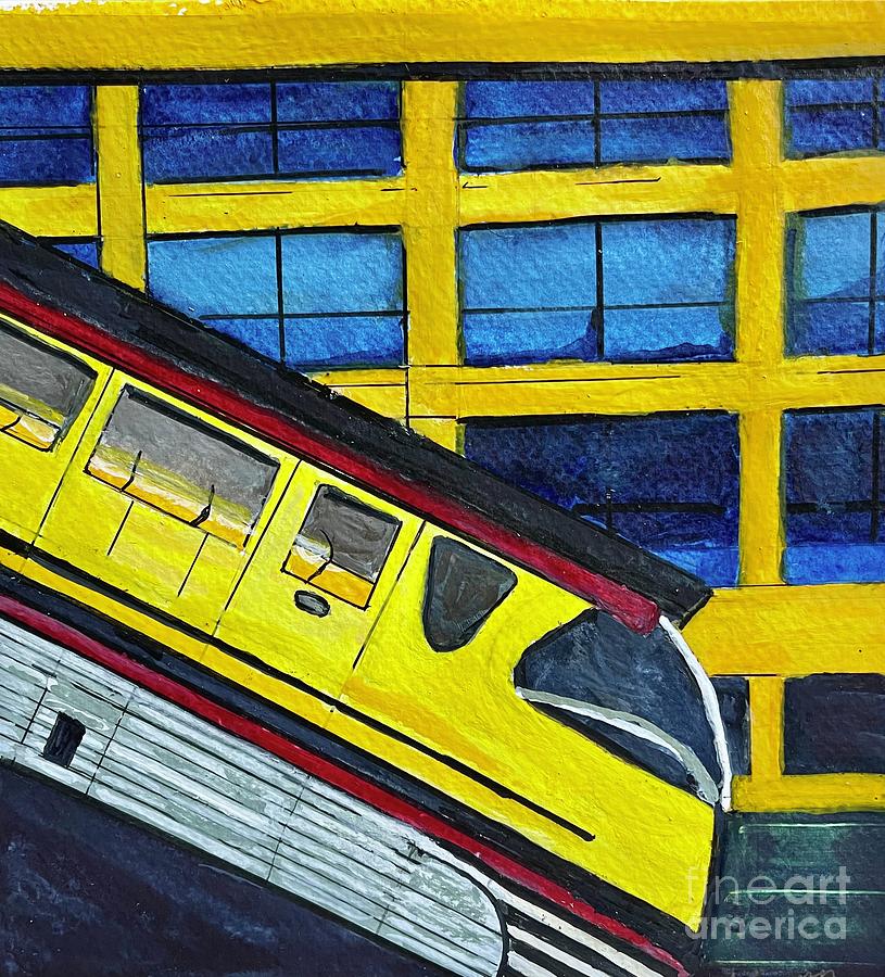 Monorail, Seattle Painting by Suzanne Lorenz
