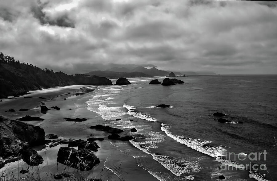 Monotone Oregon Coast Photograph by Robert Bales