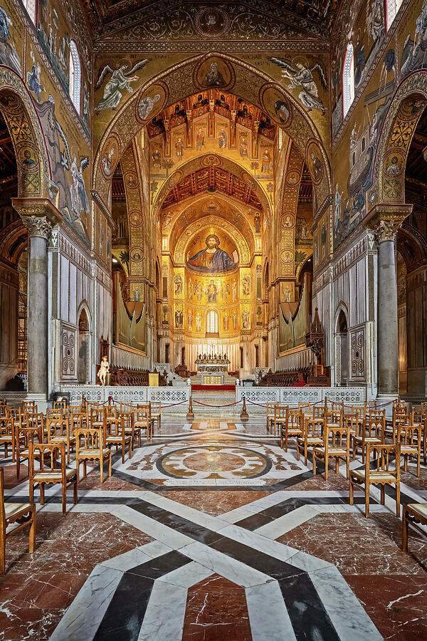 Monreale Cathedral Nave Palermo Sicily Photograph