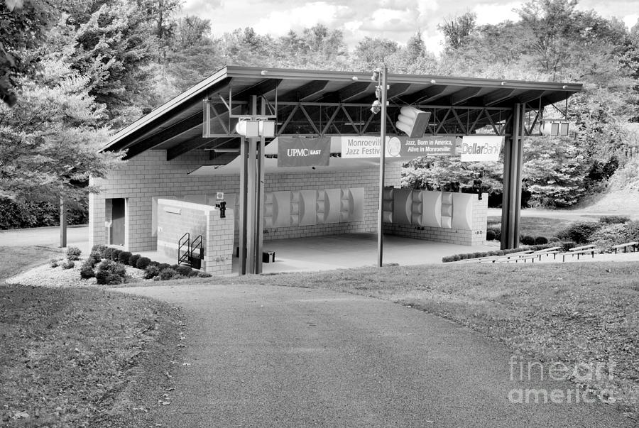 Monroeville Park West Amphitheater Black And White Photograph by Adam Jewell