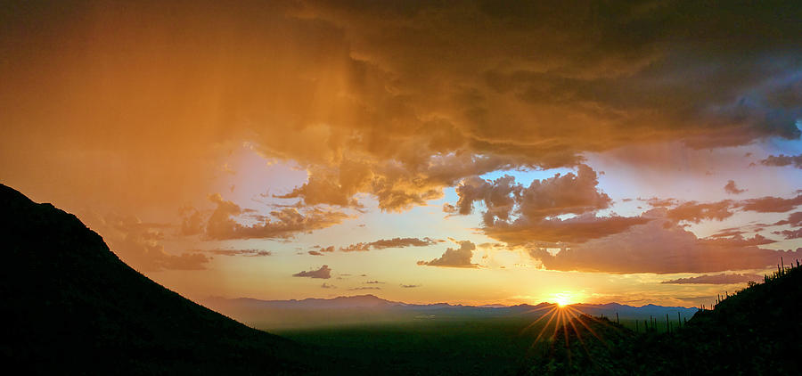 Monsoon Majesty at Gates Pass Sunset Photograph by Chris Anson