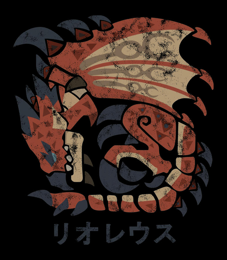 Monster Hunter World Rathalos Kanji Icon Digital Art by Gene Bradford