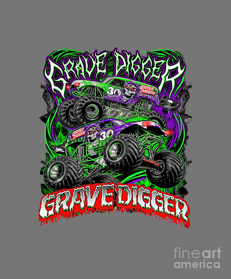 monster jam grave digger monster truck Art Fans Tapestry - Textile by ...