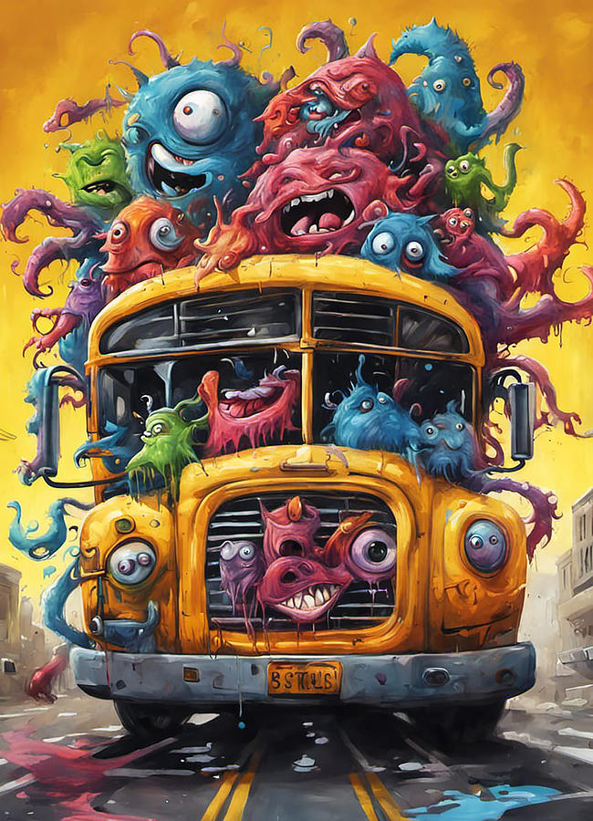 Kids Digital Art - Monster Mayhem by Jim Cook