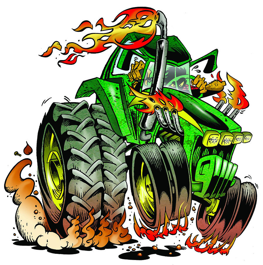 Farm Animals Drawing - Monster Tractor by Aaron Warner