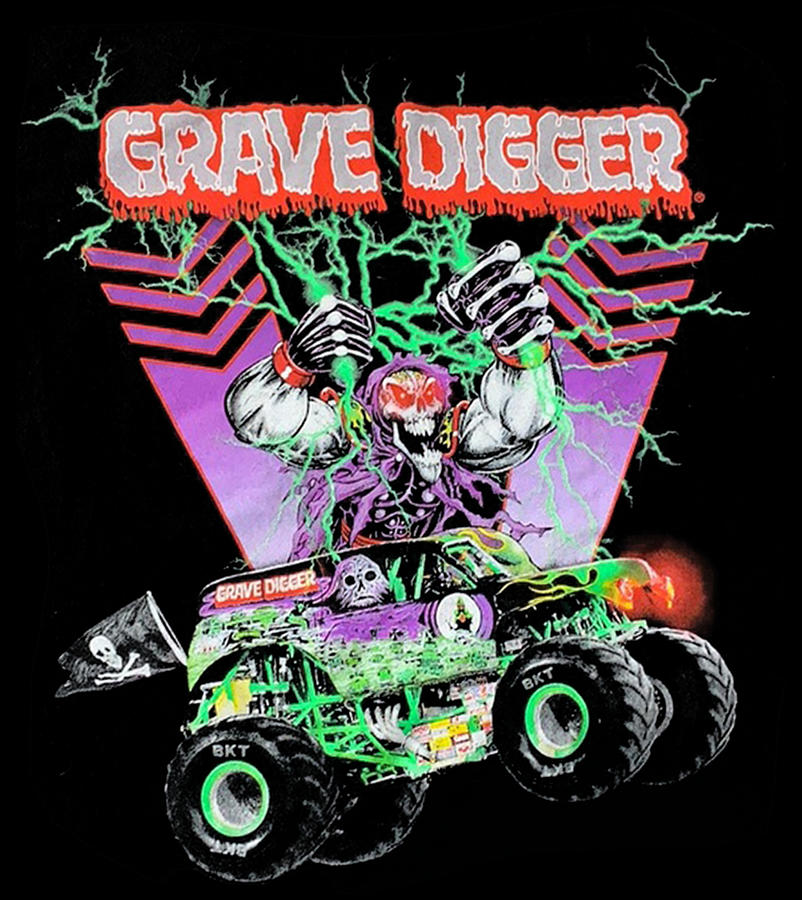 Monster Truck Grave Digger Vintage Hypebeast Drawing by Bettye Ritchie ...