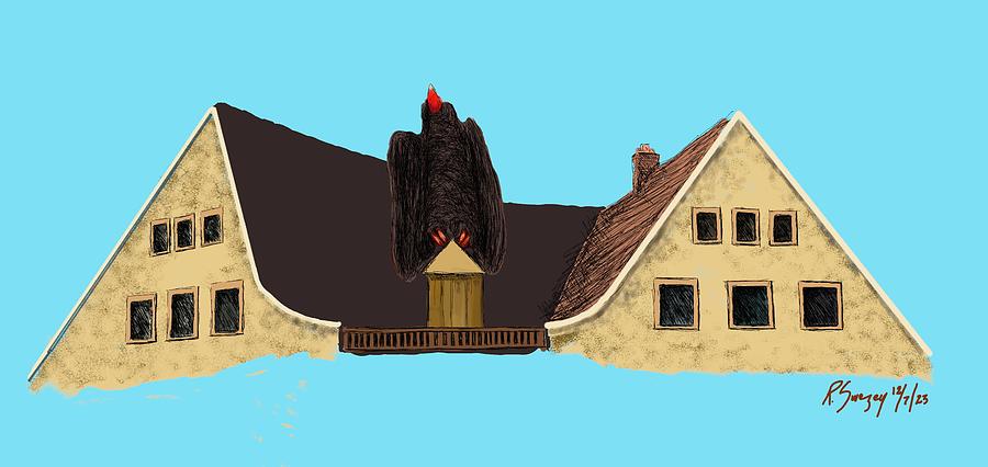 Monster Vulture Visits Washingtonville Digital Art by R  Allen Swezey