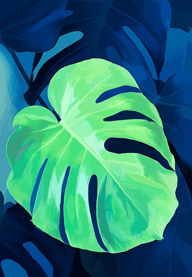 Monstera Leaf Green Digital Art by Mo Barton - Fine Art America